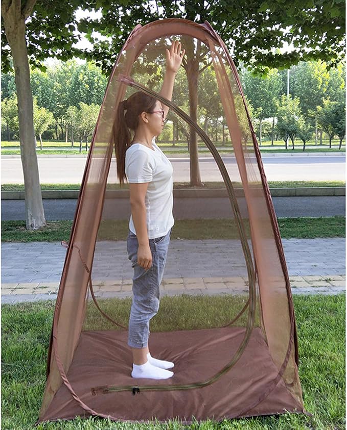 Tents for Camping Quick Open Steel Wire Meshes Tent Portable Folding Tent Single Person Outdoor Camping Meditations Tents
