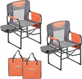 SUNNYFEEL Camping Directors Chair Heavy DutyOversized Portable Folding Chair with Side Table Pocket for Beach FishingTripPicnicLawnConcert Outdoor Foldable Camp Chairs