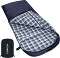 Cold Weather Sleeping Bag 100% Cotton Flannel XXL for Adults Big and TallFree Compression Sack