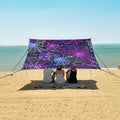 ALAZA Halloween Spider Colorful Beach Tent Sun Shelter UPF50+ Protection Beach Shade Canopy w/ 4 Sandbags for Outdoor Camping Fishing Backyard Fun Picnic 10x9 ft