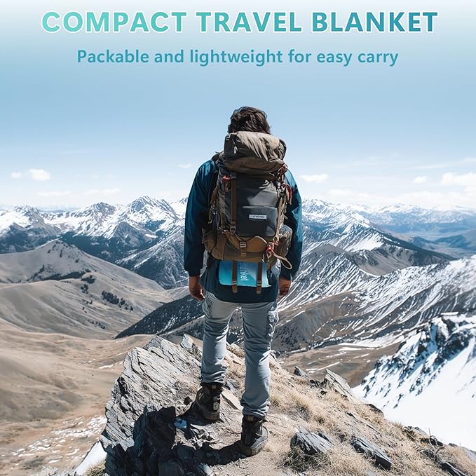 Camping Blanket Waterproof Outdoor Blankets for Sleeping Packable Ultralight Puffy Camping Quilt for Hammock Hiking Picnic Stadium Beach Cold Weather 55x78.8