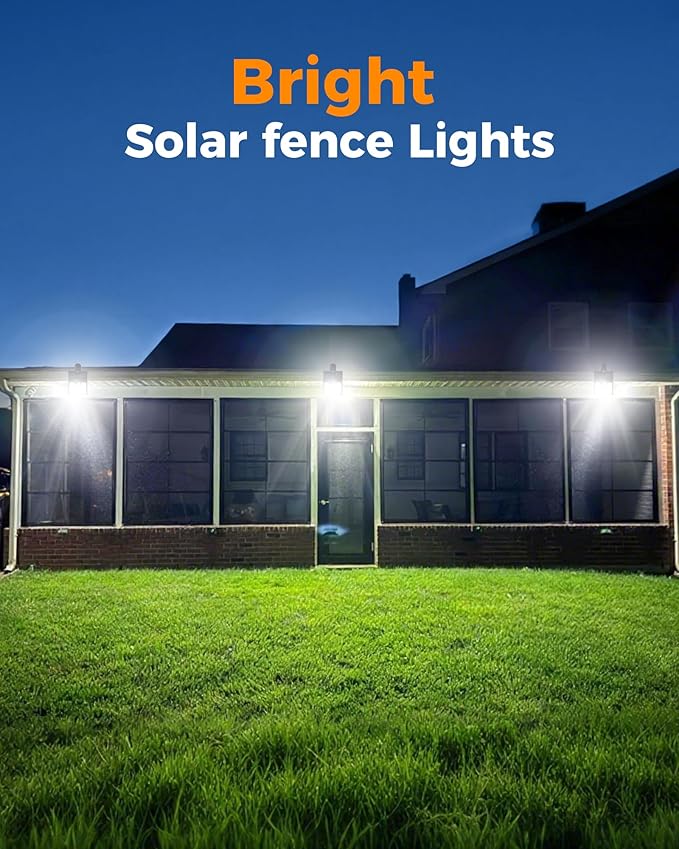 Clip On Solar Lights OutdoorMotion Sensor Outdoor Lights 72LEDs 600LM Clip on Solar Fence Lights Outdoor Waterproof LEDSolar Lights for Wall FenceDeck GutterCamping (4)