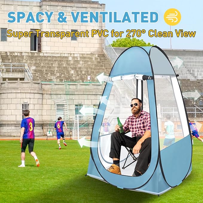 Pop Up Tent Clear Outdoor Tents Sports Fishing Rainproof and Windproof Beach Camping Lightweight and Sturdy Easy Set Up UPF 50+ Portable Folding 39 x 64