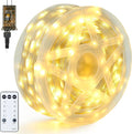 Joiedomi 600 LED Christmas Lights Outdoor197 FT Warm White Christmas Tree Lights with 8 Modes Timer PVC Clear Wire String Lights with Reel for Indoor Outdoor Holiday Xmas Eve Night Decorations