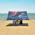 ALAZA T-rex Dinosaur Tyrannosaurus Dino Nebula Beach Tent Sun Shelter UPF50+ Protection Beach Shade Canopy w/ 4 Sandbags for Outdoor Camping Fishing Backyard Fun Picnic 10x9 ft