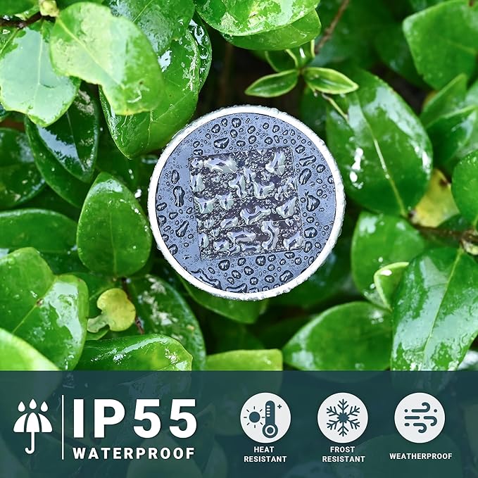 SOLPEX 16 Pack Solar Outdoor Lights Pathway Stainless Steel Solar Lights Outdoor WaterproofLED Landscape Lighting Walkway for Landscape/Patio/Lawn/Yard/Driveway-Cold White