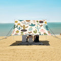 Bolaz Beach Canopy Tent Sun Shade9'×10.5' Large Family Beach Shade UPF50+- Outdoor Shade for Camping Trips FishingLeopard Print Cactus Pattern