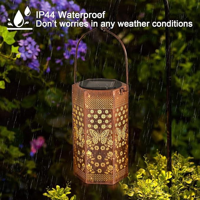 Solar Lights Outdoor Butterfly - Mothers Day Gifts for Mom Grandma - Birthday Day Gifts for Women Butterflies Solar Lantern Outdoor Waterproof Outdoor Decoration for Outside