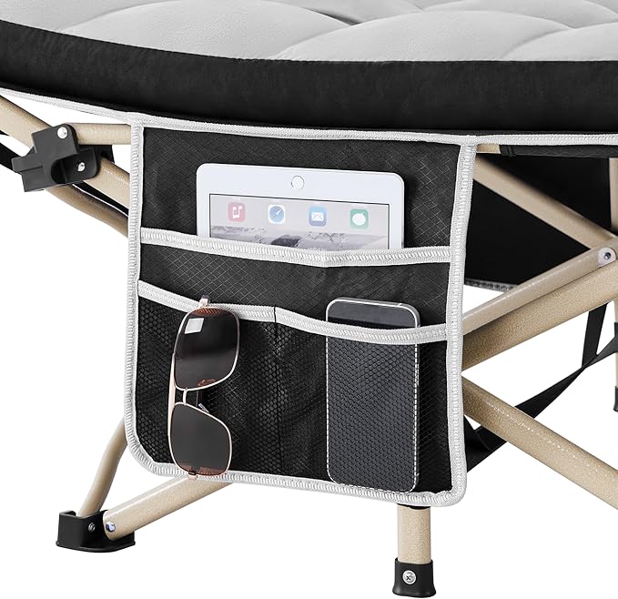 Yaheetech Folding Camping Cot Portable Outdoor Bed for Adults w/Mat &amp Storage Bag &amp Carry Bag Heavy Duty Cots for Outdoor Travel &amp Office/Home Nap