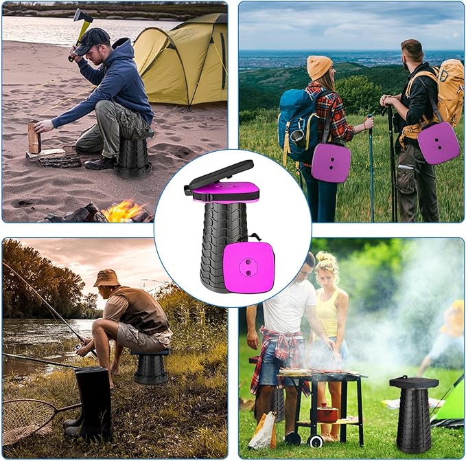 Foldable Camping Stool with Cushion Portable Folding Stool with Nylon Bag Collapsible Stool for Adults Portable Max Load 550 LB