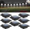 UniqueFire Solar Gutter Lights Outdoor 40 LEDs Bright Solar Powered led Fence Light Deck Lights Waterproof for Wall Deck Fence Stair Step and Yard (BlackCool White-8 Pack)