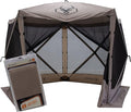 Gazelle Tents™ G5 5-Sided Portable Gazebo with TriTech Mesh Pop-Up Hub Screen Tent Waterproof UV Resistant 4-Person &amp Table Desert Sand 85 x 115 x 106 GK913 Includes 3 Pack of Wind Pane