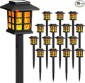 GIGALUMI Solar Lights for Outside16 Pack Flickering Flame LED Solar Outdoor Lights Waterproof Garden Light Maintain 10 Hours of Lighting for Christmas Garden Landscape Path Yard Patio