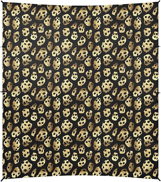 ALAZA Golden Cheetah Leopard Print Beach Tent Sun Shelter UPF50+ Protection Beach Shade Canopy w/ 4 Sandbags for Outdoor Camping Fishing Backyard Fun Picnic 10x9 ft