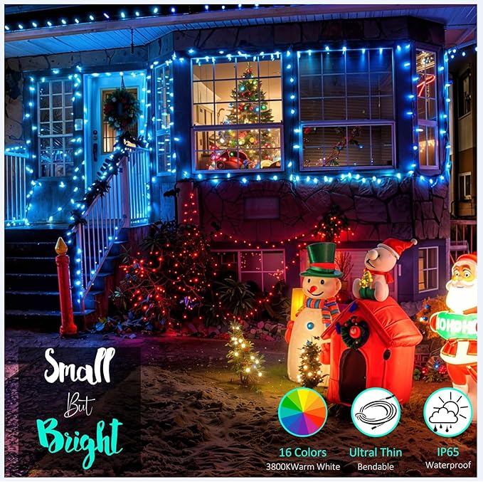 Outdoor String Lights Rope Lights with Remote Waterproof String Lights Outdoor Fairy Lights Twinkle Lights for Wedding Patio Pool Christmas