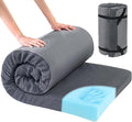 HOMBYS Memory Foam Camping Mattress PadPortable Sleeping Pad for AdultWaterproof Cot MattressRoll Up Floor MattressFoldable Backpacking Travel Bed for HikingGuest Bed