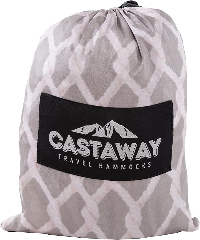 Castaway Travel Hammocks Double Rope Design Camping Hammock with 2 Tree Straps Triple Stitched Durable Nylon Material Compact Design for Backpacking Travel Beach Backyard Patio Hiking