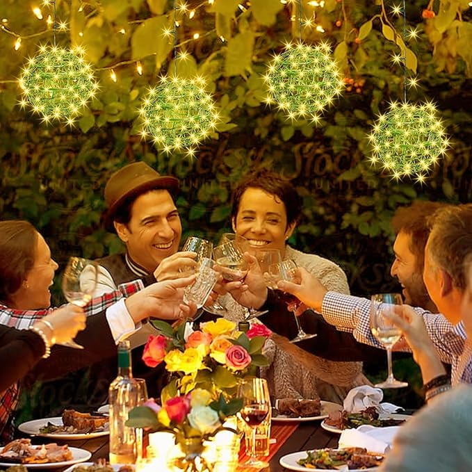 Christmas String Lights Outdoors4 Pack 7.98 Sphere Ball Tree Garden Globe Lights for Home Party Christmas Porch PatioWedding GardenTree Decoration with Memory Function Plug