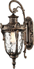 SAMTEEN Outdoor Wall Light Fixtures Bronze 20.1 Exterior Wall Lantern Sconce with Hammered Glass Shade Waterproof Porch Lights Wall Mount Outside Lights for Patio Front Door Garage House