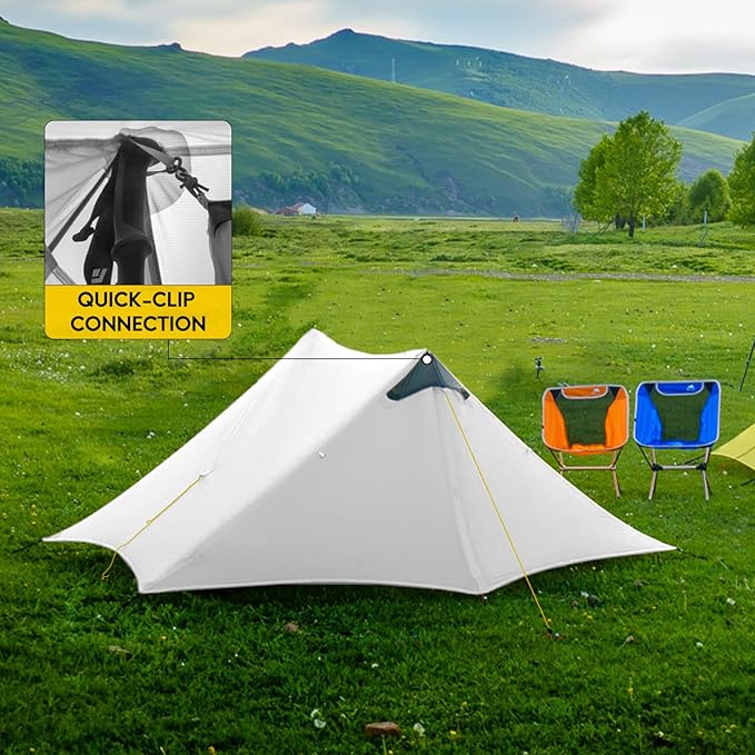 LANSHAN Ultralight Tent 3-Season Backpacking Tent for 1-Person or 2-Person Camping Trekking Kayaking Climbing Hiking