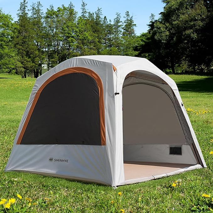 Inflatable Tent for Camping Large Blow Up Tents Glamping 4-8 Person House 4 Season Air with Pump Easy Set up Waterproof Outdoor Oxford