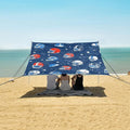 Football Helmet Blue Pattern Camping Sun Shelter Beach Tent Portable Beach Sun Shade Outdoor Canopy for Camping Trips Fishing Picnic