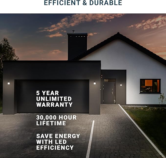 PARMIDA (2 Pack) Mini LED Wall Pack Light 26W Dusk to Dawn Photocell Sensor 3000lm 150W Equivalent IP65 Waterproof 5000K ETL 100-277VAC Outdoor Wall-Mount Area Exterior Security Lighting Black