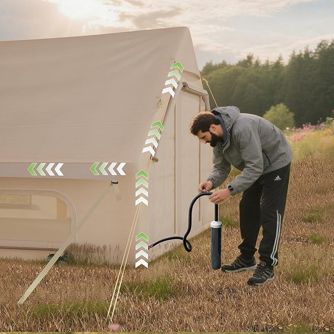 GarveeHome Inflatable Tents for Camping Large Blow Up Tent with Hand Pump Easy Setup InflatableTent 4 Season Tent Waterproof Oxford Fabric Glamping Tents for Camping Adult 2-8 Person