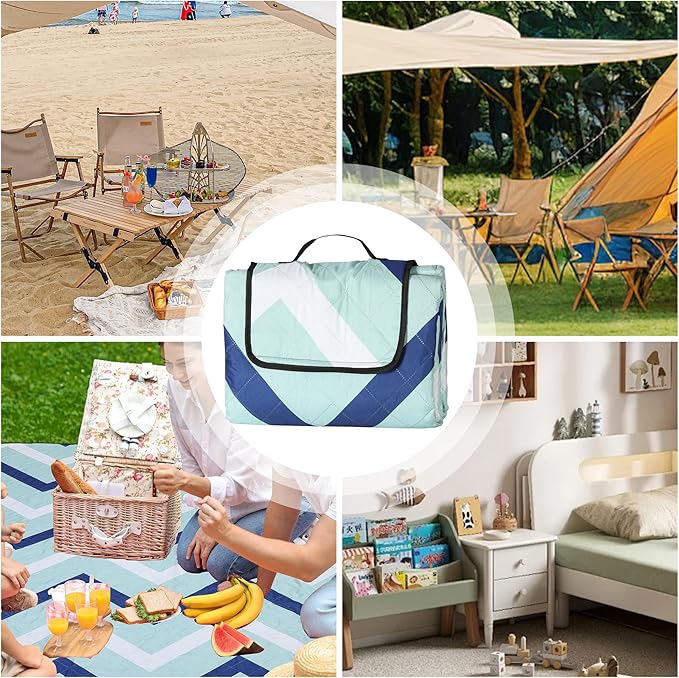 Dimatic Cute Picnic Blankets 78x78 Extra Large Beach Blankets Waterproof Sand Proof Foldable Portable for Outdoor Family Camping