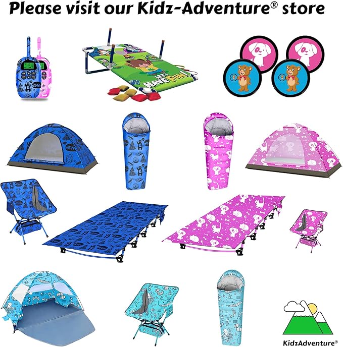 Kids Camping Cot and Toddler Travel Bed | Lightweight and Compact Cots for Sleeping | Portable Folding Cot for Toddler Kids Youth and Even Adults (Pink 69 x 27.5)