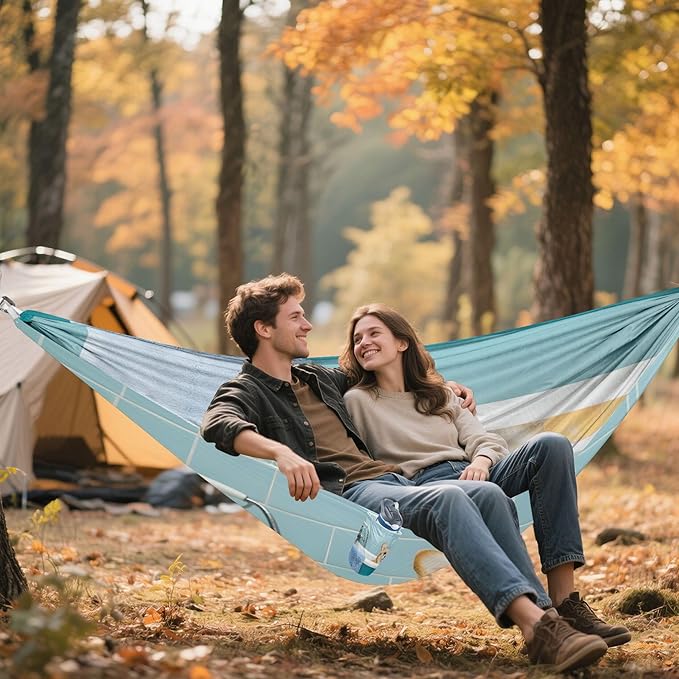 Dog Sitting in Bathtub Hammock 330 lb Capacity Travel Camping Hammock with Tree Straps Portable Lightweight for Outdoor Beach Backpacking Backyard Patio