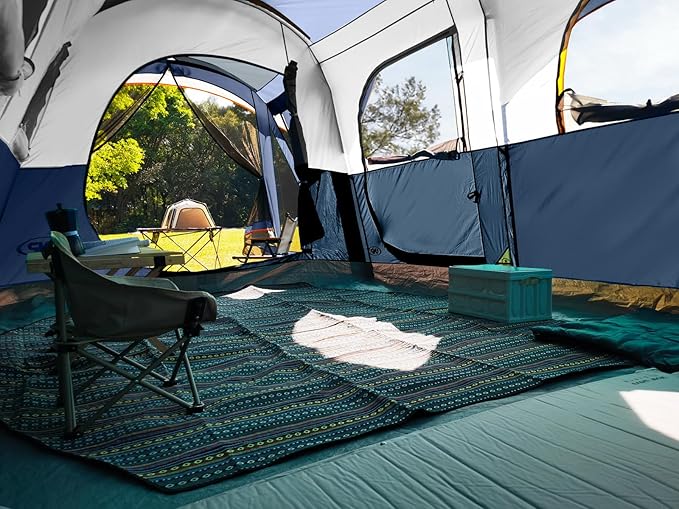 UNP Camping Tent 8 Person Waterproof Big Tunnel Tent with Screen PorchFamily Outdoor Large Tents for Camping 20' x 9' x 80in(H)