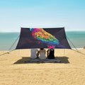 ALAZA Parrot Portrait Rainbow Color Beach Tent Sun Shelter UPF50+ Protection Beach Shade Canopy w/ 4 Sandbags for Outdoor Camping Fishing Backyard Fun Picnic 10x9 ft