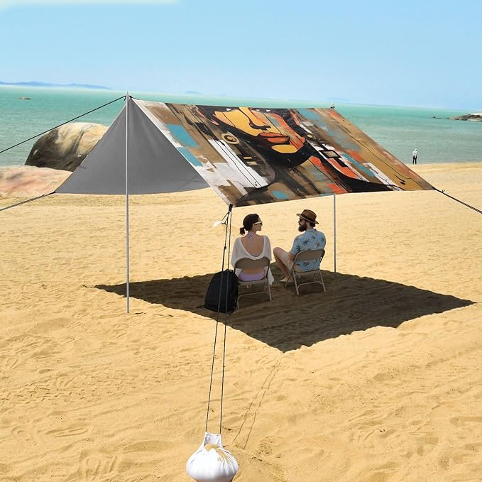 Camping Sun Shelters Ancient Egypt Woman Beach Canopy 126 * 110.2in