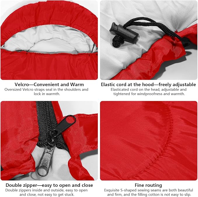 Sleeping Bags Lightweight Camping Sleeping Bag for Adults Kids Hiking Outdoor Travel Cold Weather &amp Warm