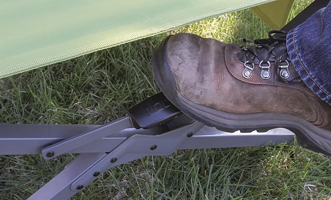 Coleman Trailhead Easy-Step Folding Cot with Foot Lock Camping Cot with Removable Side Table &amp Pocket Supports up to 300lbs Great for Camping Lounging Elevated Sleeping Guests &amp More
