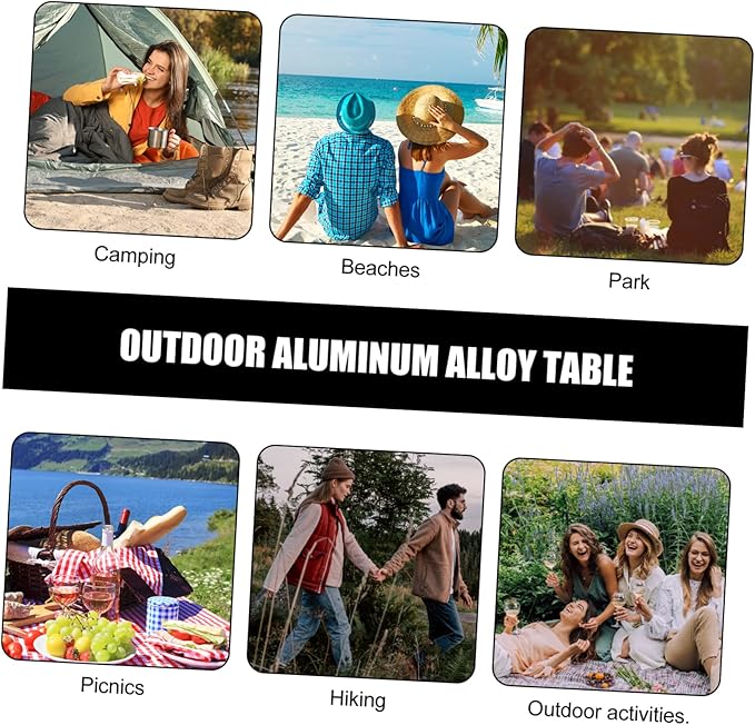 YARNOW Aluminum Alloy Grill Table Folding Outdoor Camping Desk Portable Picnic Holder