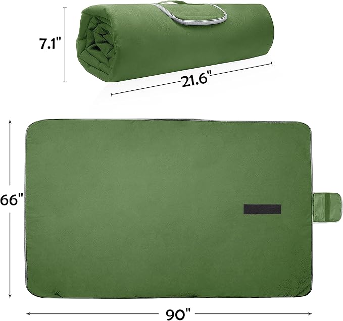 Tirrinia Large Waterproof Outdoor Blanket Soft Warm Windproof Stadium Blanket with Sherpa Fleece and Foldable for Outdoor Sport Baseball Football Beach Concerts Car