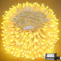 132FT 400 LED Christmas Lights Outdoor Christmas String Lights Indoor with 8 Modes Waterproof Plug in Twinkle Fairy Lights Clear Wire for Bedroom Patio Window Garden Wedding Xmas Decor Warm White