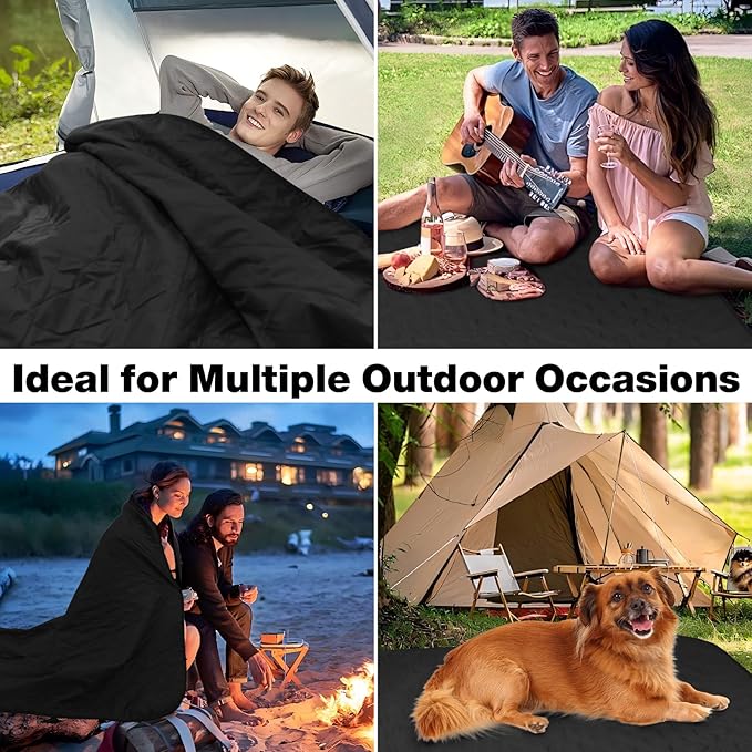 Outdoor Waterproof Camping Blanket Foldable Fleece Stadium Blanket for Outdoor Sports Event Camping Picnics