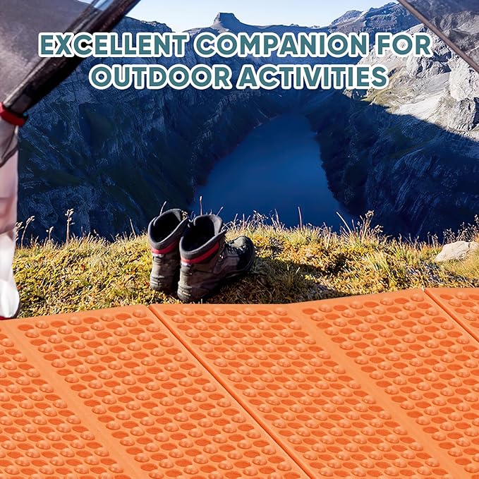 Ultralight Foam Sleeping Pad Waterproof Closed Cell Foam Pad for Superior Insulation Folding Sleeping Mat for Compact Storage Foldable and Portable for Hiking and Camping