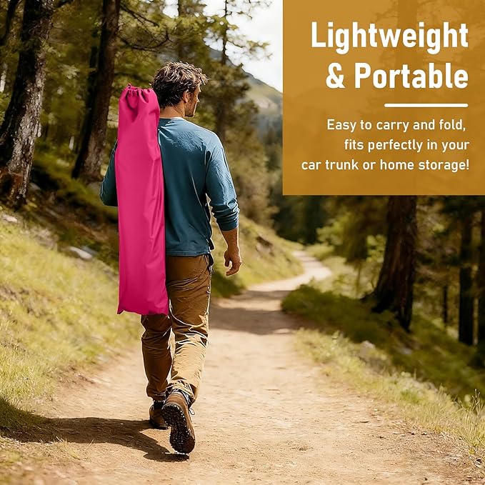Portable Camping CotLightweight Sleeping BedFolding Tent Camping Cot Bed with Carrying Bag for Outdoor Hiking Travel Beach (Pink)