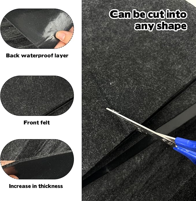 CIEOVO 6.23 X 5 Ft Camping Tent Carpet Mat Waterproof Rug for Tent Picnic Hiking Outdoor Survival Black