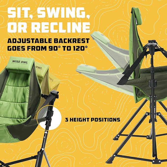Wise Owl Outfitters Hammock Chair for Adults – Comfortable Portable Folding Rocking Camping Chair with Carry Bag – Great for Lawn Campsite &amp Outdoors