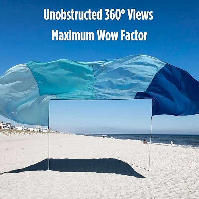 MillionShades® Beach Shade Canopy – Cozy 8 ft x 8 ft Wind-Propelled® Sun Shade for Beach with UPF 50+ 360° Views Quiet &amp Lightweight Design Easy Setup Tent - Windproof Beach Shelter