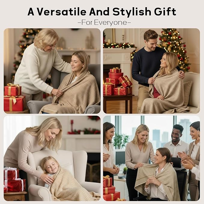 Travel Blanket Airplane - Ultra Soft &amp Lightweight Knit Design Compact Airplane Blanket53x72 InchStylish Travel Shawl Wraps for FlightsOfficeHome UseTravel Essentials &amp Gifts