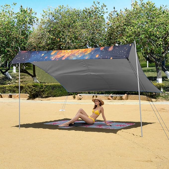 Camping Sun Shelters Mystical Cosmic Elephant Beach Canopy 126 * 110.2in