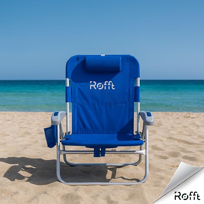 Premium Beach Chair 5 Position Reclining Oversized Heavy-Duty high Off Ground and Lightweight with Backpack Straps Big Storage and Cup Holder – Ideal for Adults and Seniors