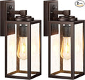 VIANIS 14.5 Outdoor Light Fixture Oil Rubbed Bronze Dusk to Dawn Outdoor Lighting Porch Lights with Tempered Seed Glass Outside Lights for House Porch Waterproof Anti-Rust 2 Pack