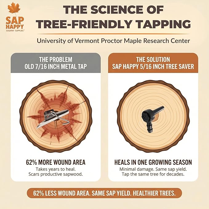 SAP HAPPY Maple Sap Spiles (50 Count) 5/16 Ecolo Taps for Maple Trees Maple Syrup Spile Tree Saver Spouts (50 Count)